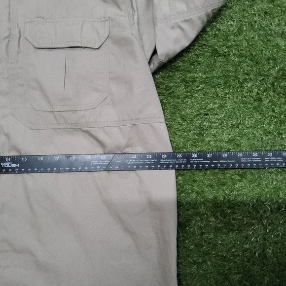 5.11 Tactical shirt Mens Beige Long Sleeve Button Up Winter Warm Size L 4771 - Picture 6 of 7